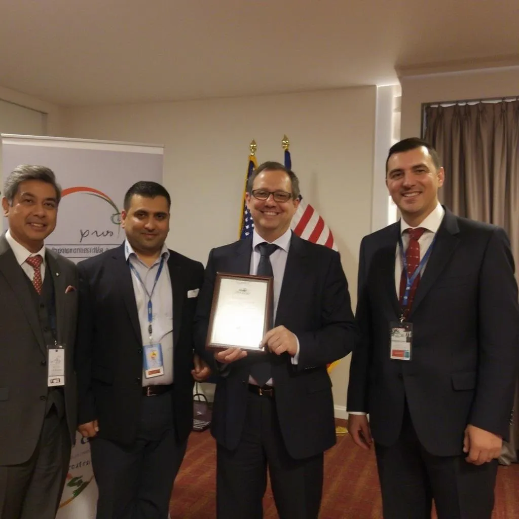 Recibiendo premio de excelencia